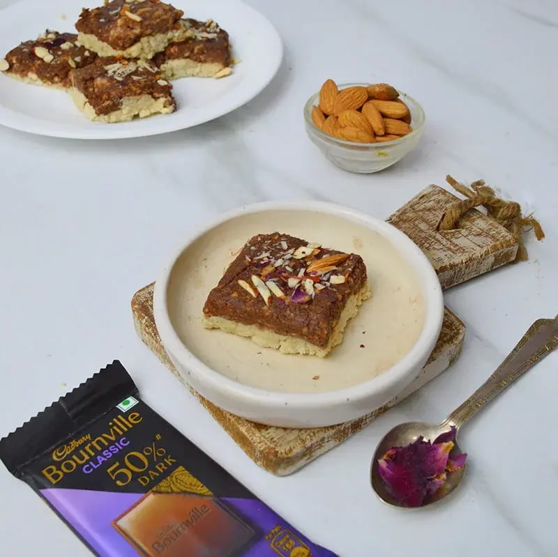 Bounville oasted almond two in one kalakand Recipe