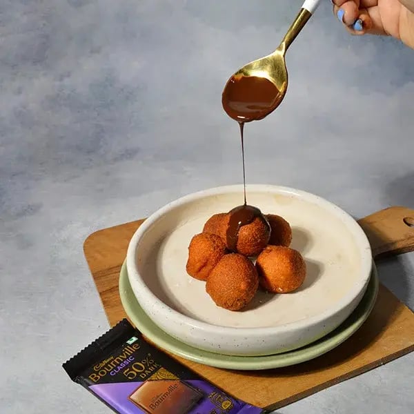 Bournville Rose Gulab Jamun - Decorate gulab jamun