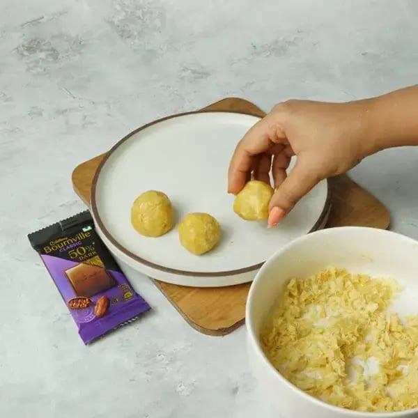 Bournville Soan Papdi Truffle - Make small balls