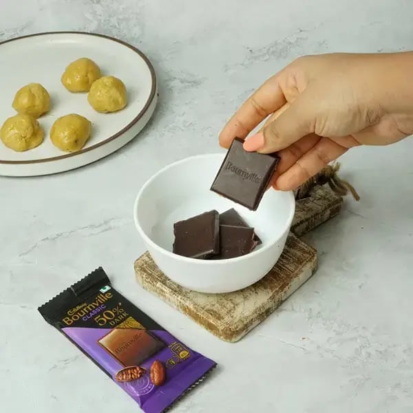 Bournville Soan Papdi Truffle - Add Cadbury Bournville chocolates