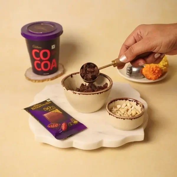 Bournville Stuffed Mawa Modak - Chopped Chocolate Pieces
