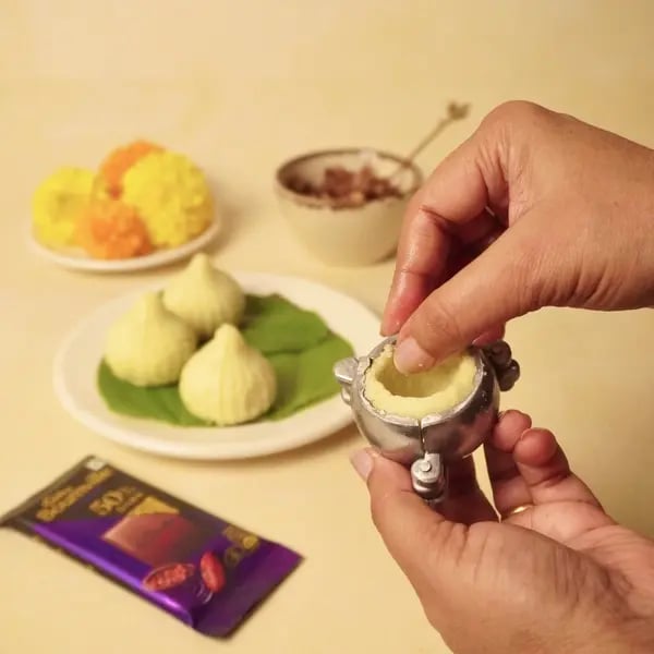Bournville Stuffed Mawa Modak - Mawa In Mold
