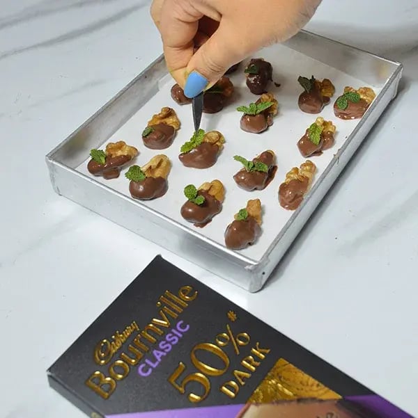 Bournville Toasted Walnuts - Garnish with some mint leaves
