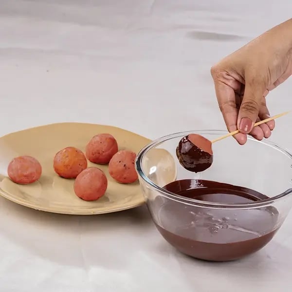 Cadbury Bhalo Jaam-Dip the fried balls