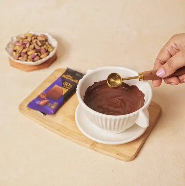 Cadbury Bournville and Pistachio Discs-Add a small amount of coconut oil