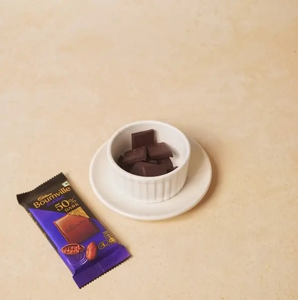 Cadbury Bournville Flower Sondesh with Gems-Break a Cadbury Bournville dark chocolate