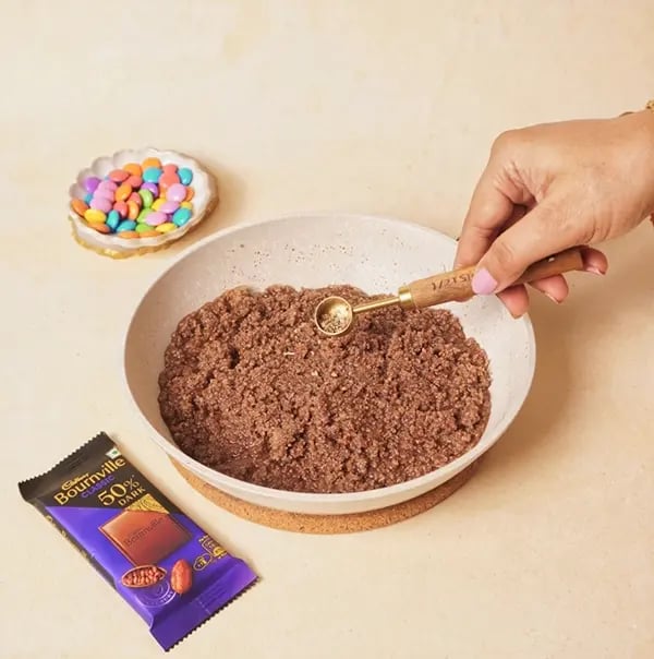 Cadbury Bournville Flower Sondesh with Gems-Sprinkle in cardamom powder