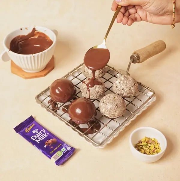 Cadbury Dairy Milk Chocolate Yogurt Bombs-Once the yogurt balls are set