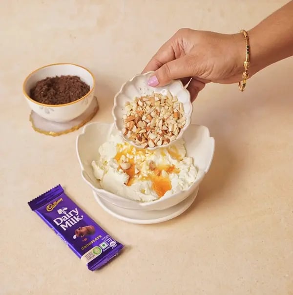 Cadbury Dairy Milk Chocolate Yogurt Bombs-Fold in the chopped