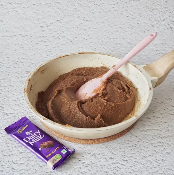 Cadbury Dairy Milk Puran Poli with Cashews and Almonds - Mix well