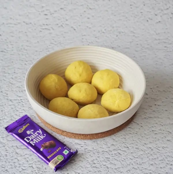 Cadbury Dairy Milk Puran Poli with Cashews and Almonds - Divide the dough