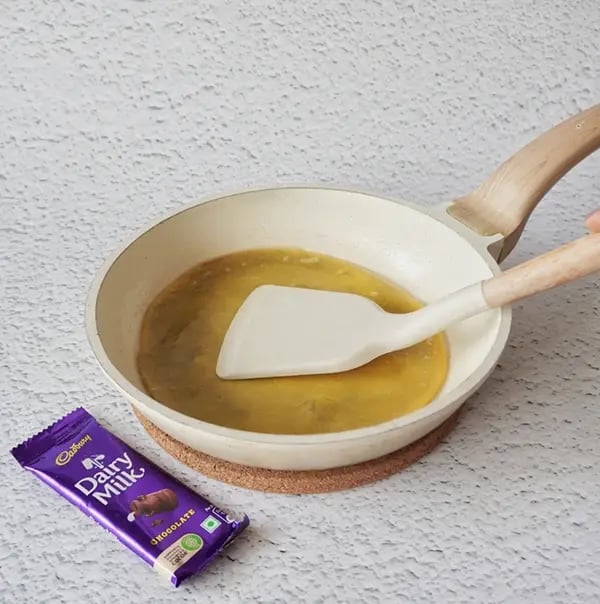 Cadbury Dairy Milk Puran Poli with Cashews and Almonds - Heat a tawa