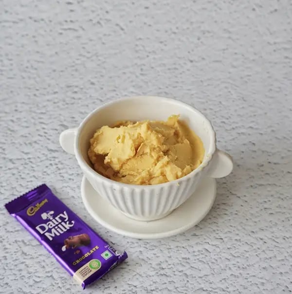 Cadbury Dairy Milk Puran Poli with Cashews and Almonds - Drain and blend the dal