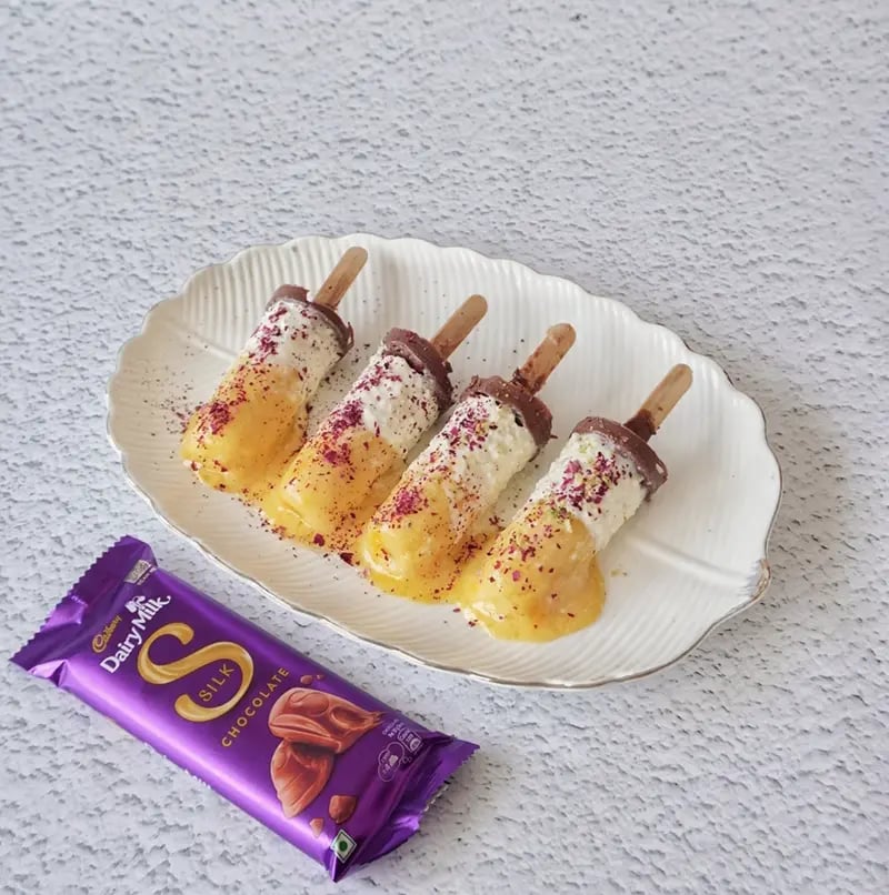 Caduy Daiy Milk Silk & Mango Layeed Kulfi with Cashew Nuts Recipe