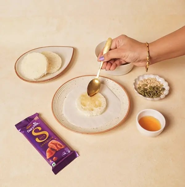 Cadbury Dairy Milk Silk Chocolate Cake with Bread slices-Lightly brush the surface