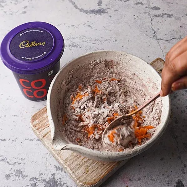 Carrot Banana Cake - Mix in the carrots