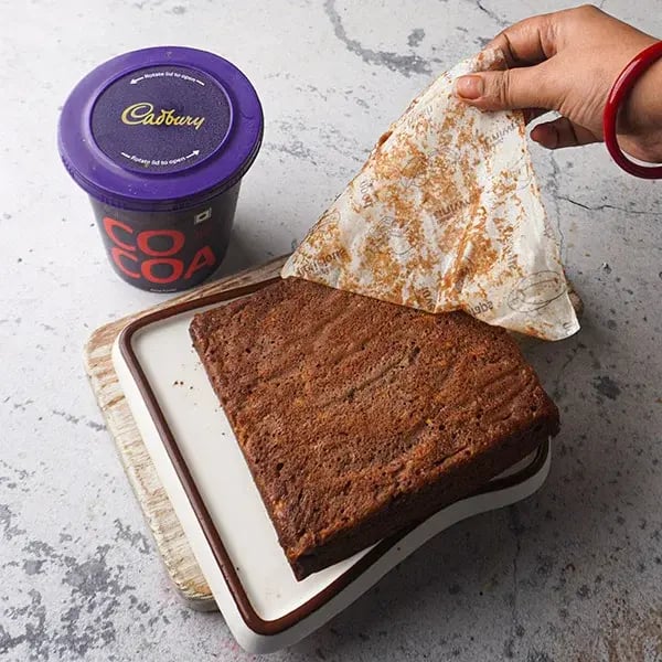 Carrot Banana Cake - Remove the parchment paper