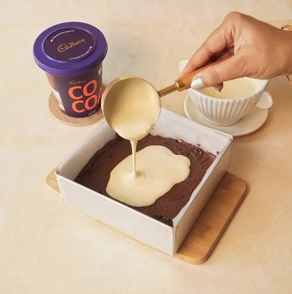 Cheesecake Brownie-Carefully pour the cheesecake mixture