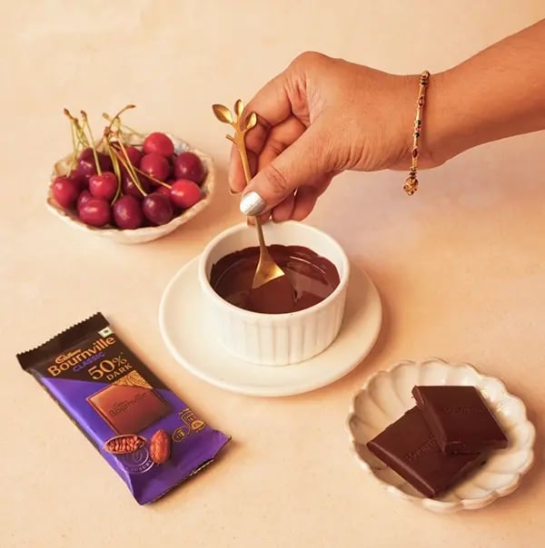 Cherry Notes On A Plate With Cadbury Bournville-In a microwave-safe bowl