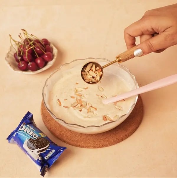 Cherry Pie with Oreo Crust and Cashew Topping-Stir in chopped almonds