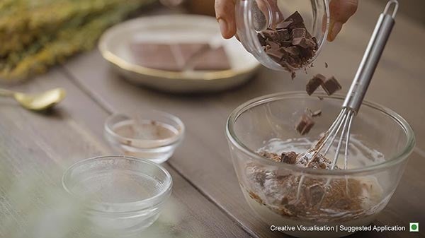 Choco And Bournville Mud Cake Recipe - Batter In Mug