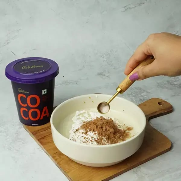 Choco Banana Cardamom Cupcake - Add baking powder