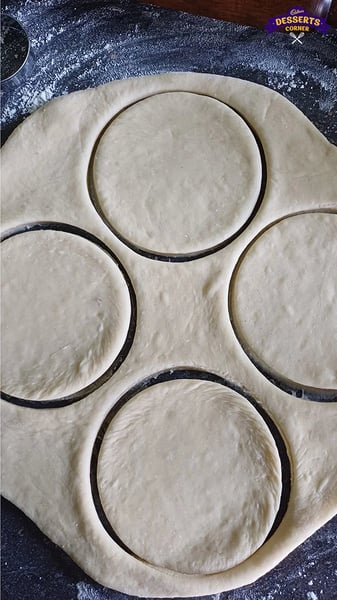 Chocolate Filled Bun Recipe - Flattened Dough Rounds