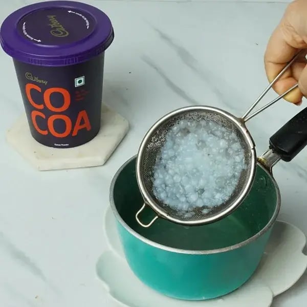 Choco Coffee Sago Drink - Drain the sago