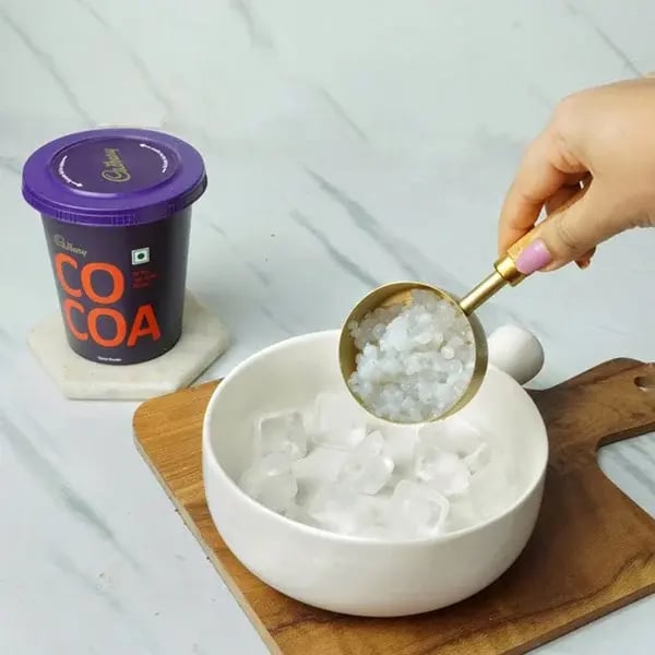 Choco Coffee Sago Drink - Add a few ice cubes
