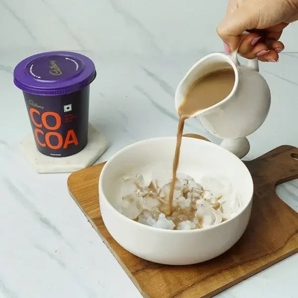 Choco Coffee Sago Drink - Pour chocolate mixture