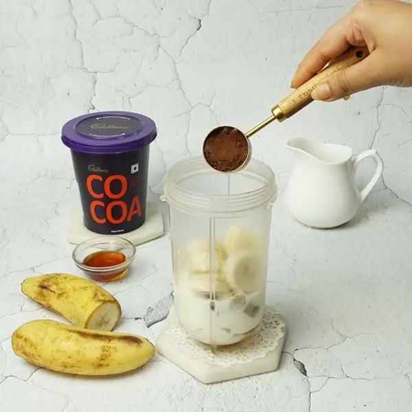 Choco Sweet Potato Banana Smoothie Bowl - Add Cadbury cocoa powder