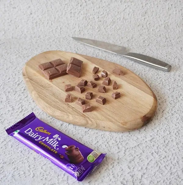 Chocolate Almond Cookies with Dry Fruits Mix - Chop the Dairy Milk chocolate