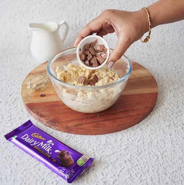 Chocolate Almond Cookies with Dry Fruits Mix - Fold the chocolate pieces
