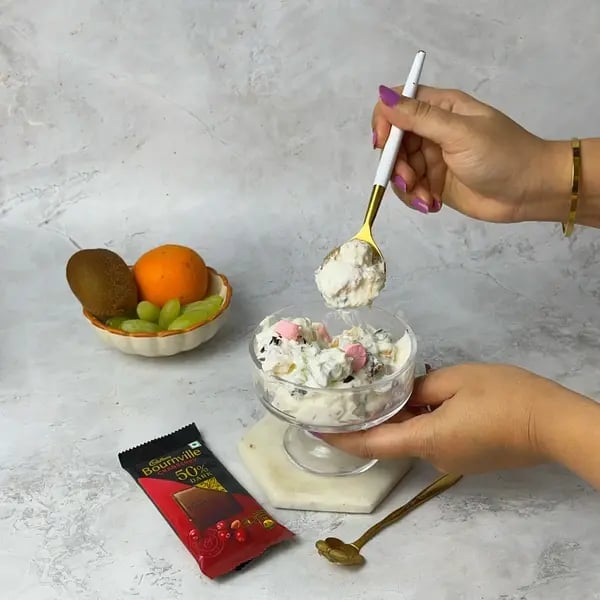 Chocolate Ambrosia Salad - Trifle Bowl Serving