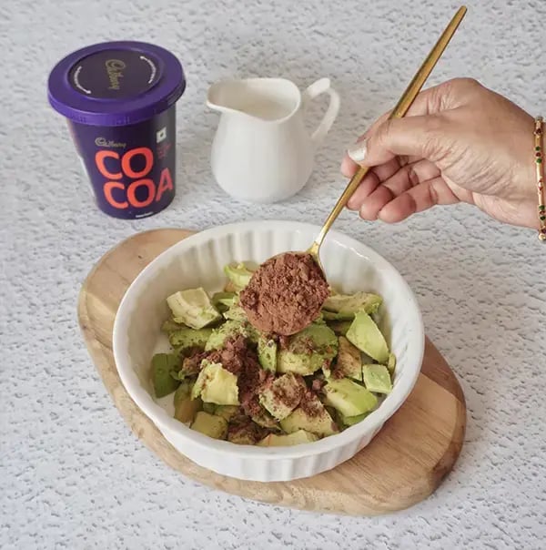 Chocolate Avocado Mousse with Coconut Milk - Add in Cadbury Cocoa Powder