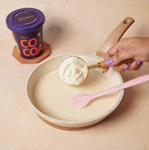 Chocolate Basundi with Mango-Once the milk has reduced