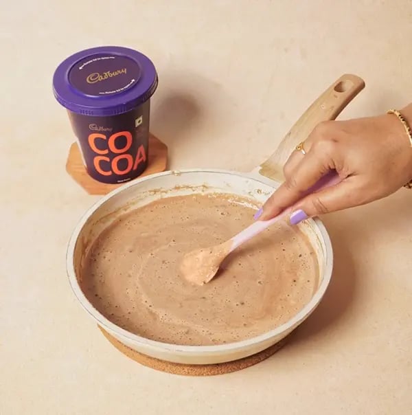 Chocolate Basundi with Mango-Continue stirring until the cocoa powder