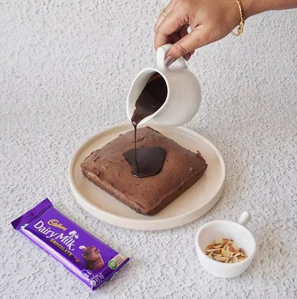 Chocolate Brownie Cake with Nuts - Cut into pieces