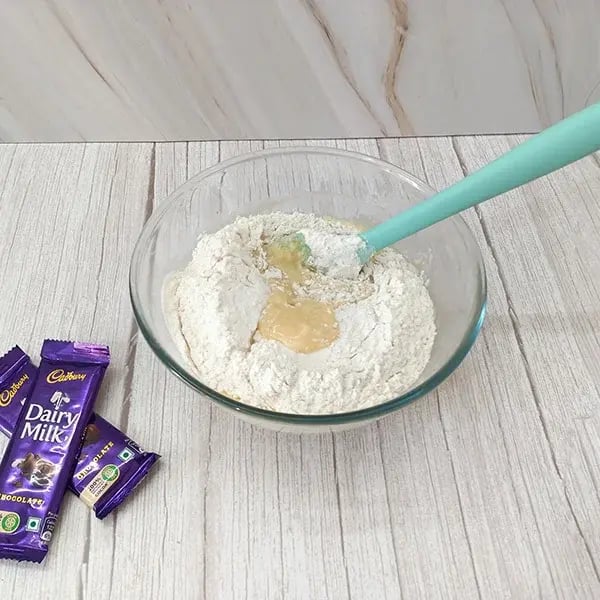 Chocolate Chip Banana Bread - Fold in the dry ingredients