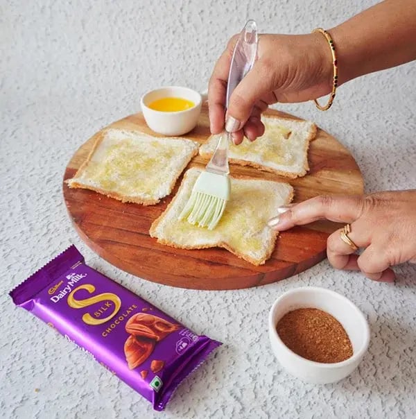 Chocolate Coated Bread Roll - Melted butter for flavor