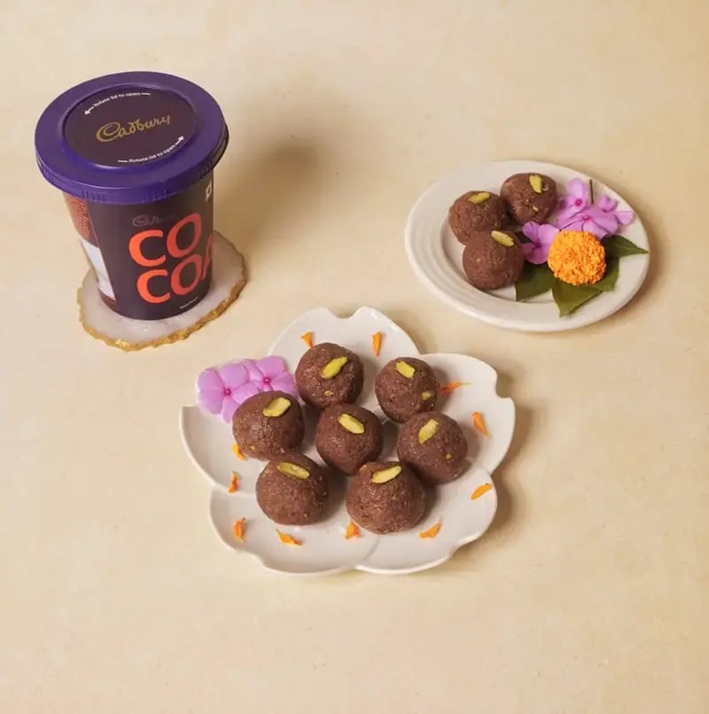 Chocolate Coconut Laddu with Pistachio fo JANMASTHAMI Recipe