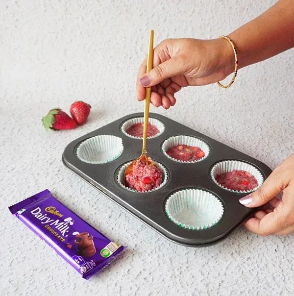 Chocolate Covered Strawberry Chia Bites - Break the Cadbury Dairy Milk chocolate