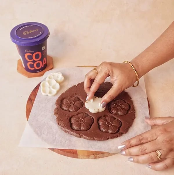 Chocolate Flower Cookies-Use a flower-shaped cookie cutter