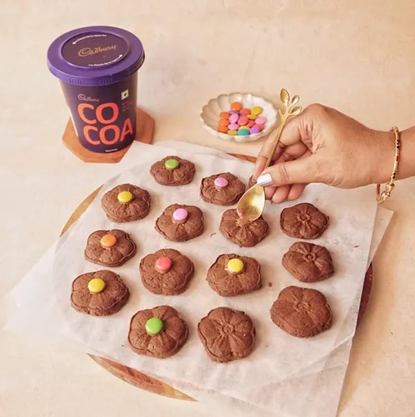 Chocolate Flower Cookies-Once completely cooled