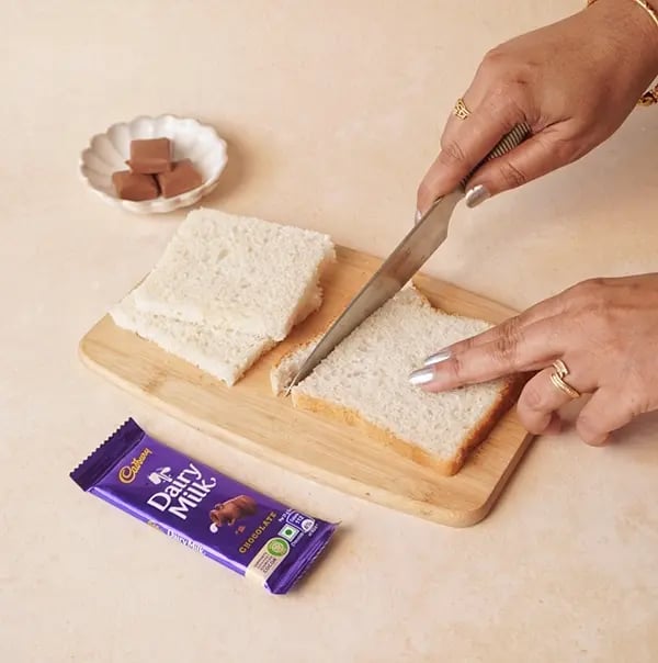 Chocolate French Toast with Cadbury Dairy Milk-Trim the edges