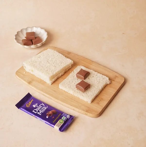 Chocolate French Toast with Cadbury Dairy Milk-Place one slice of bread