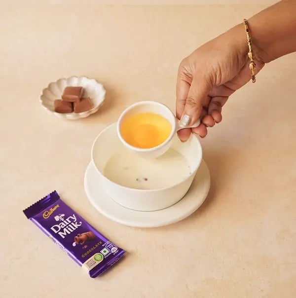 Chocolate French Toast with Cadbury Dairy Milk-Crack in one egg