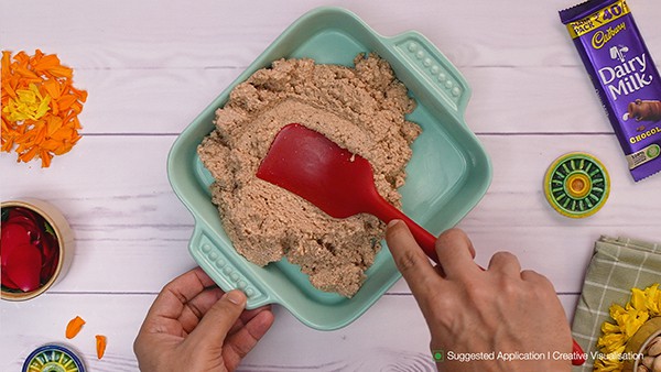 Chocolate Kalakand Recipe: Easy & Delicious Indian Sweet - Greased Tray Mixture