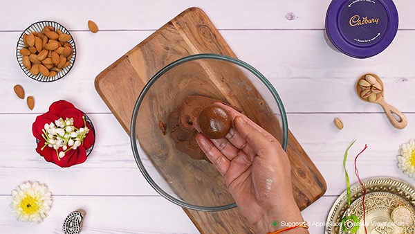Chocolate Milk Peda Recipe - Mixing Ingredients In Bowl