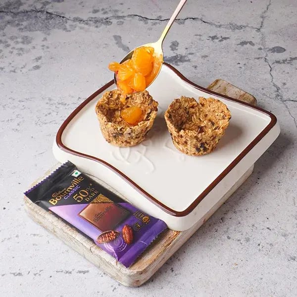 Chocolate Oats Fruit Cup - Add oranges